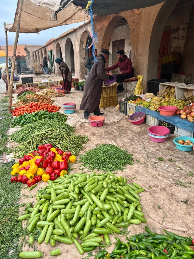 msemrir souk morocco vegetables for sale
